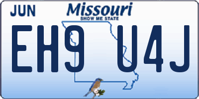 MO license plate EH9U4J