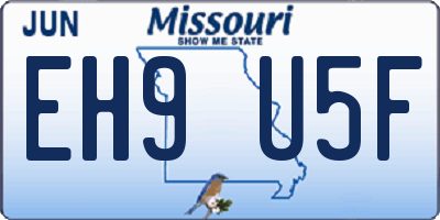MO license plate EH9U5F