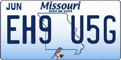 MO license plate EH9U5G