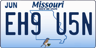 MO license plate EH9U5N