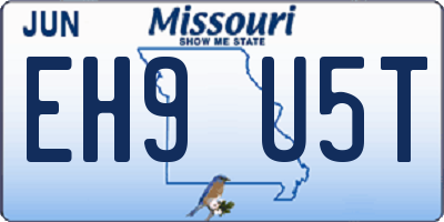 MO license plate EH9U5T