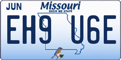 MO license plate EH9U6E
