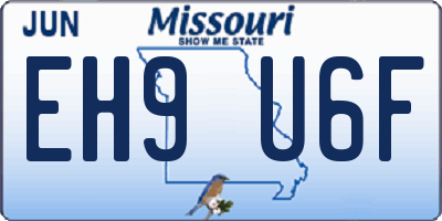 MO license plate EH9U6F