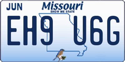 MO license plate EH9U6G