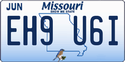 MO license plate EH9U6I