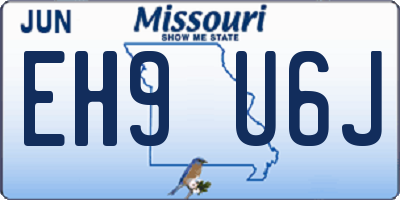 MO license plate EH9U6J
