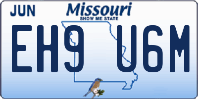 MO license plate EH9U6M
