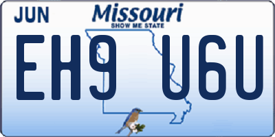 MO license plate EH9U6U