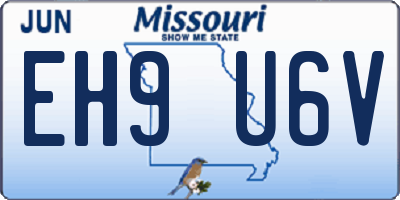 MO license plate EH9U6V