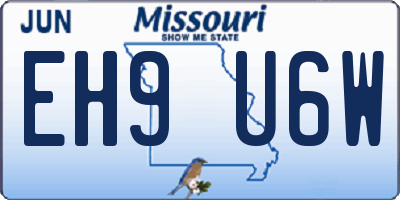 MO license plate EH9U6W