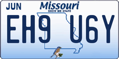 MO license plate EH9U6Y