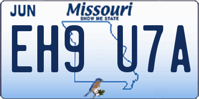 MO license plate EH9U7A