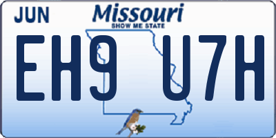 MO license plate EH9U7H