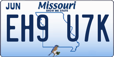 MO license plate EH9U7K