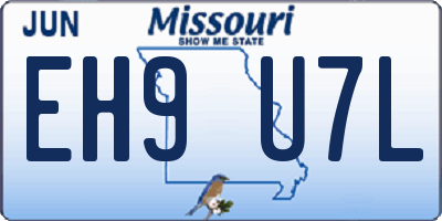 MO license plate EH9U7L