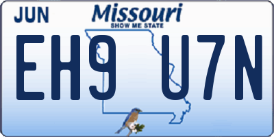 MO license plate EH9U7N