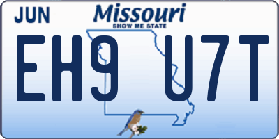 MO license plate EH9U7T