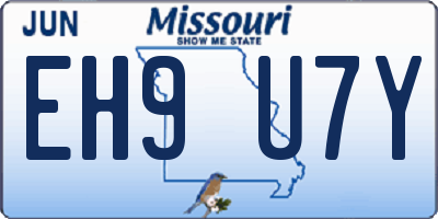 MO license plate EH9U7Y