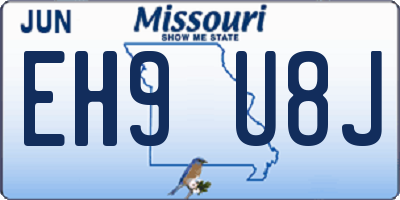 MO license plate EH9U8J