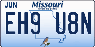 MO license plate EH9U8N