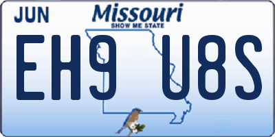 MO license plate EH9U8S