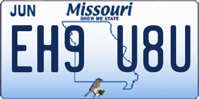 MO license plate EH9U8U