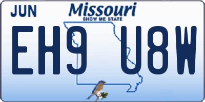 MO license plate EH9U8W