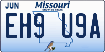 MO license plate EH9U9A