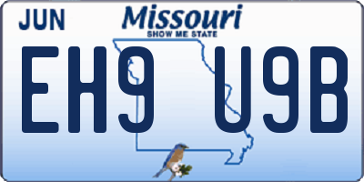 MO license plate EH9U9B