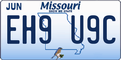 MO license plate EH9U9C