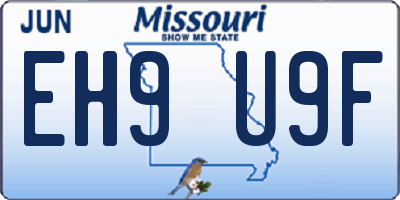 MO license plate EH9U9F