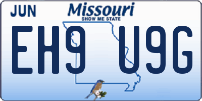MO license plate EH9U9G