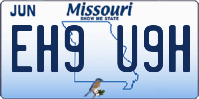 MO license plate EH9U9H