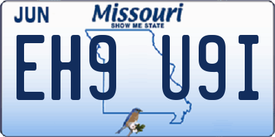 MO license plate EH9U9I