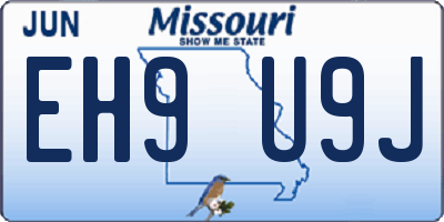 MO license plate EH9U9J