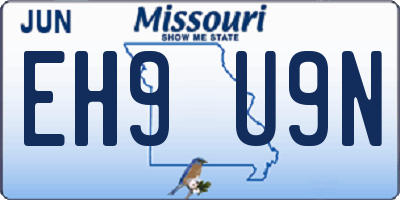 MO license plate EH9U9N