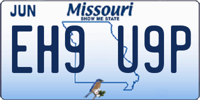 MO license plate EH9U9P