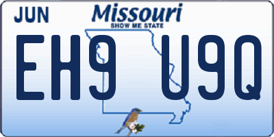 MO license plate EH9U9Q