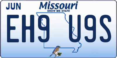 MO license plate EH9U9S