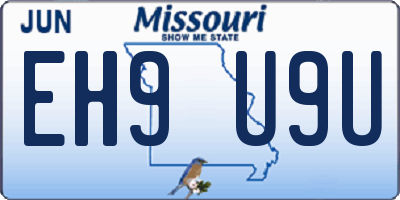 MO license plate EH9U9U