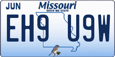 MO license plate EH9U9W