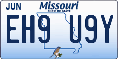 MO license plate EH9U9Y