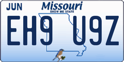 MO license plate EH9U9Z