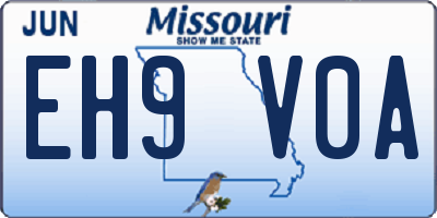 MO license plate EH9V0A