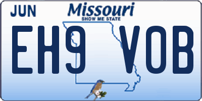 MO license plate EH9V0B