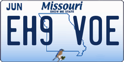 MO license plate EH9V0E