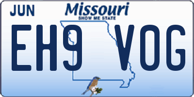 MO license plate EH9V0G