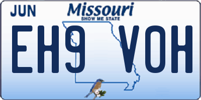 MO license plate EH9V0H