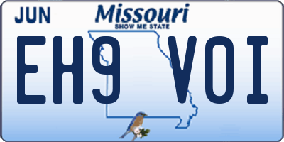 MO license plate EH9V0I