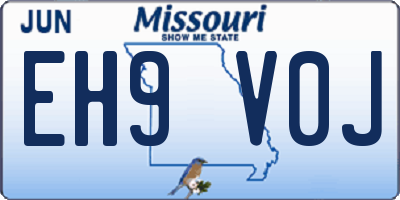 MO license plate EH9V0J